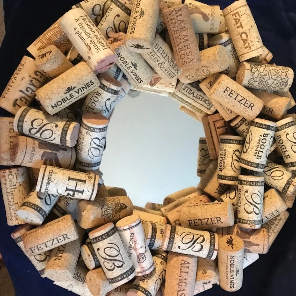 Handmade Wine Cork Mirror Decoration 10